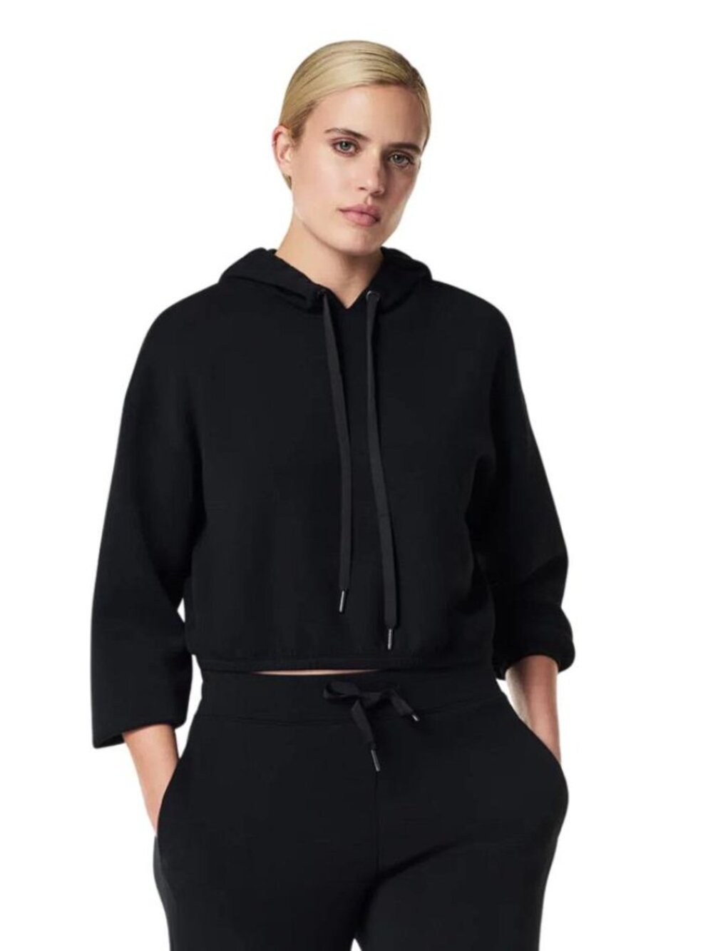 SPANX Women's AirEssentials Cinched Hoodie Size M in Very Black